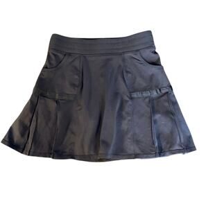 Athleta Black Athletic Skort Size Small Built In Shorts Zip Pockets Tennis Golf